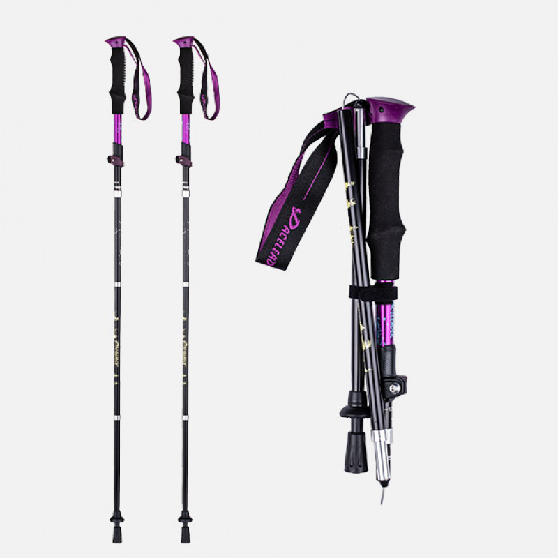 Generies Brands Trekking Poles for Hiking Collapsible,Aviation Aluminum Alloy Elastic Lock Folding Telescopic for Adults Kids Men and Women 